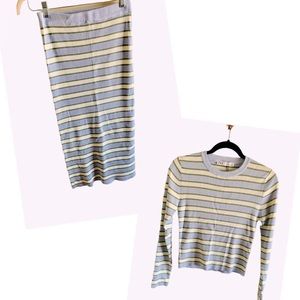 Zara Knit 2-Piece Striped Skirt and Long Sleeved Top Set-New with Tags!